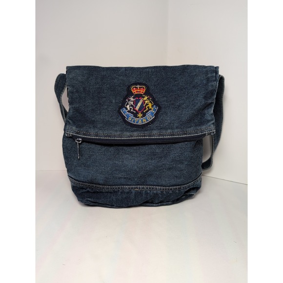Vintage Gitano Jeans Large Denim Crossbody Bag Purse Tote 90's Y2K Retro Denim - Picture 1 of 10